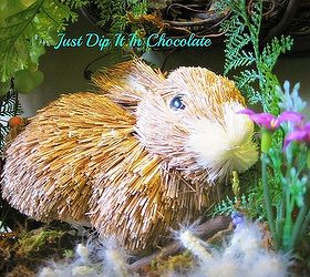 rabbit burrow spring wreath, crafts, easter decorations, seasonal holiday decor, wreaths, This straw rabbits are ideal for this nature inspired theme