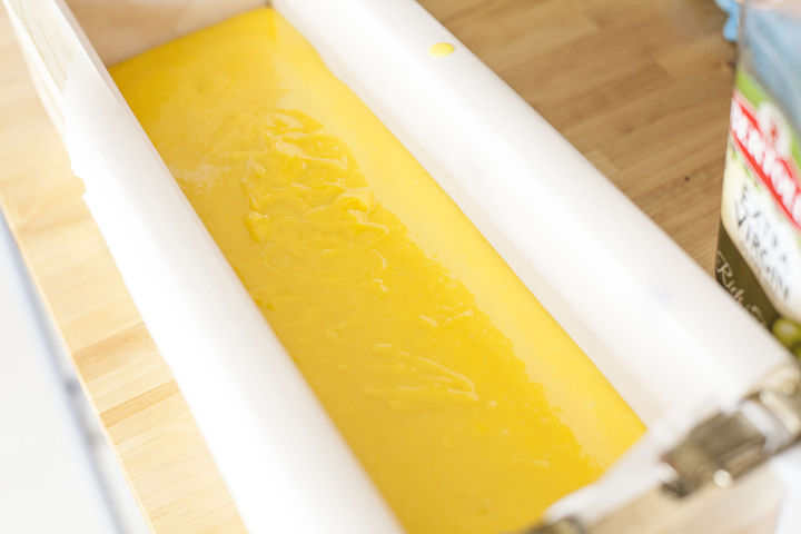 Poured soap ready to harden overnight before cutting!