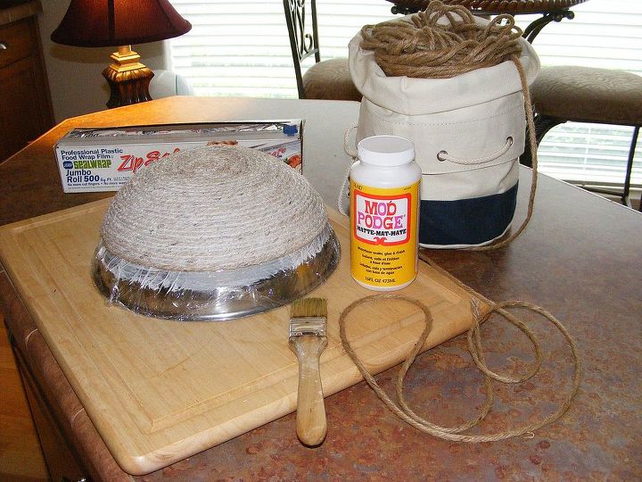 how to make a bowl from jute rope, crafts, decoupage, Every thing here you need