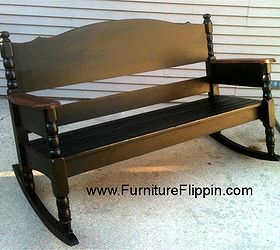 one bed one 3 table our triple rocker, diy, painted furniture, repurposing upcycling, woodworking projects, Full Size Bed turned Triple Rocker