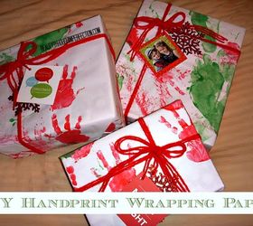foot print hand print wrapping paper diy, crafts, repurposing upcycling