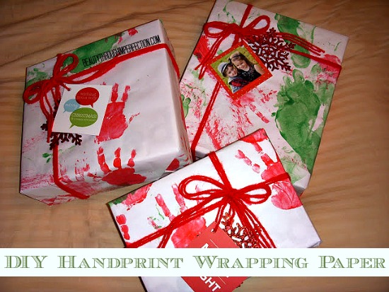 foot print hand print wrapping paper diy, crafts, repurposing upcycling