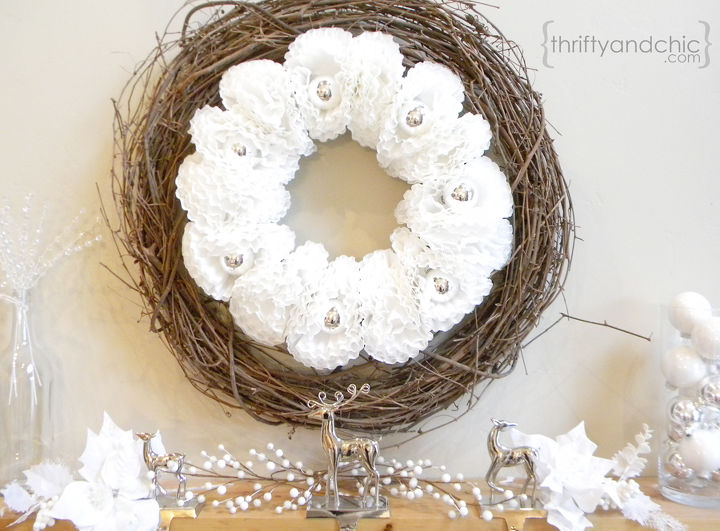 coffee filter ornament wreath, crafts, seasonal holiday decor, wreaths