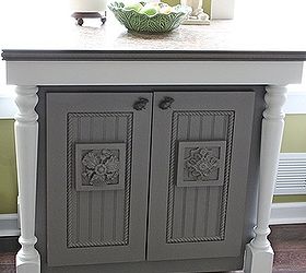 my cottagey ikea kitchen, home decor, kitchen design, kitchen island, shelving ideas, My island was handmade and I just repainted it gray to flow better with my kitchen