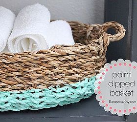paint dipped basket, crafts, home decor, painting