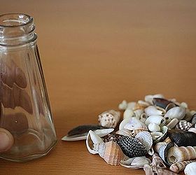recycled seashell salt shaker photo holder, crafts, repurposing upcycling