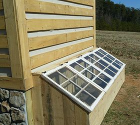 small greenhouse made from old antique windows, diy, gardening, repurposing upcycling, woodworking projects, greenhouse from old windows