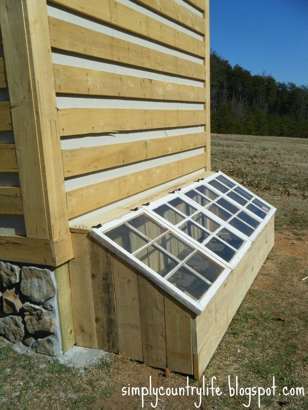 small greenhouse made from old antique windows, diy, gardening, repurposing upcycling, woodworking projects, greenhouse from old windows