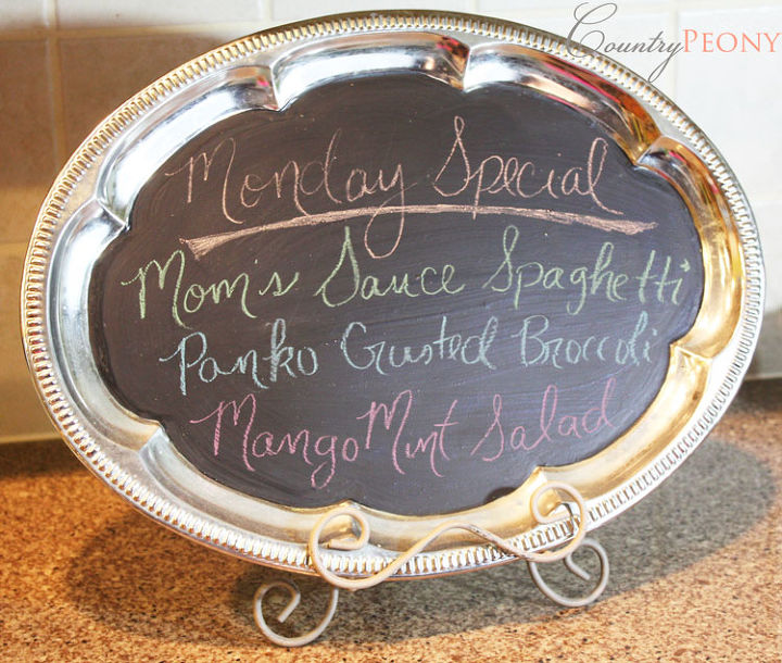 turning a plain aluminum tray into a versatile chalkboard tray, chalkboard paint, crafts, The tray can also be a menu board Or whatever your heart desires