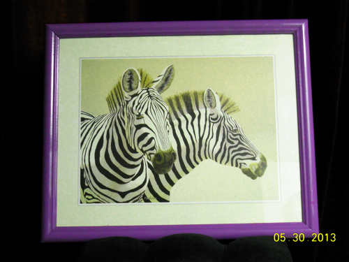 zebra print projects with purple accents, crafts, I found this framed print at Goodwill for 2 50