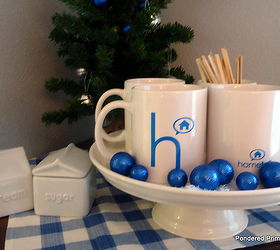 our holiday party prep with hometalk and wayfair, christmas decorations, seasonal holiday decor, Coffee Station set up for guests to enjoy in Hometalk mugs