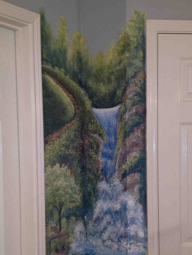 bathroom mural i just painted, bathroom ideas, home decor, paint colors, painting, wall decor