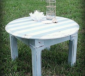 hand painted furniture, chalk paint, painted furniture, Beachy striped table painted with Annie Sloan CeCe Caldwell and handmade chalk paint