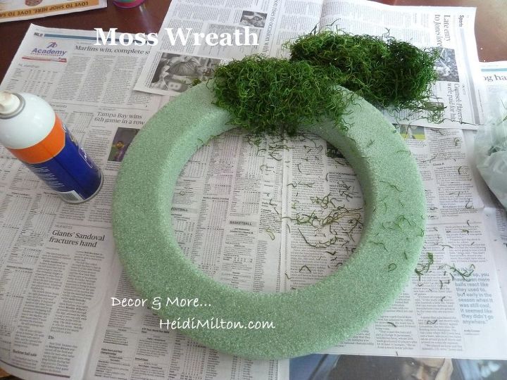 moss burlap wreath, crafts, wreaths