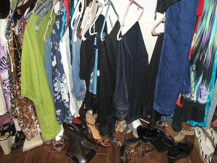 no more clutter, cleaning tips, closet, shelving ideas, storage ideas, My closet looked like this before the makeover
