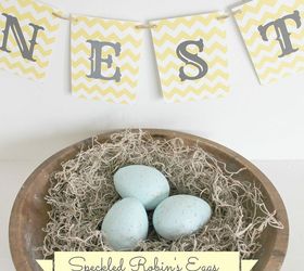 diy speckled paper mache robin s eggs, crafts, easter decorations, seasonal holiday decor