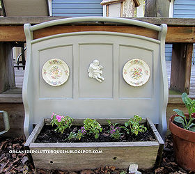 top flower junk garden posts 2012, container gardening, flowers, gardening, repurposing upcycling, succulents, In Repurposing Old Futon Ends Arms I set futon parts in my flower bed