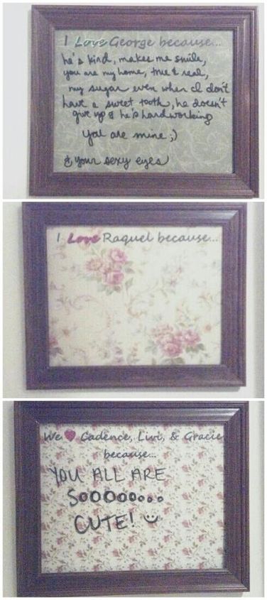 i love you because, crafts, flowers, home decor, Dry erase marker is perfect