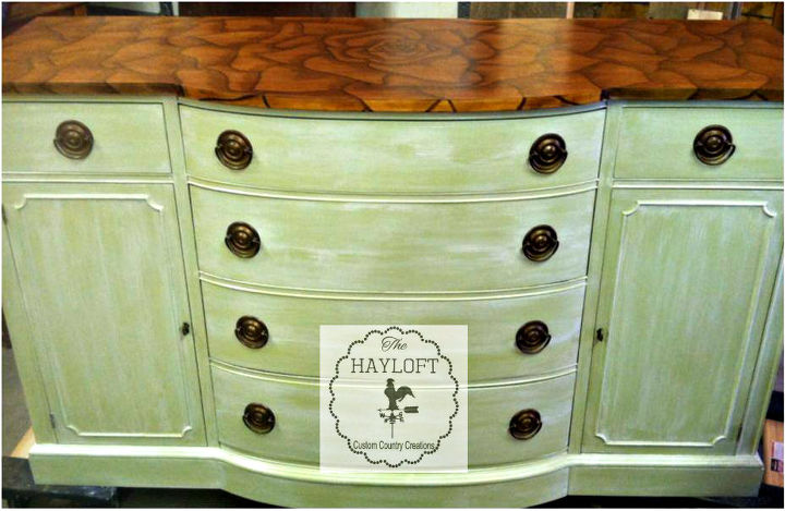 rose stained buffet, painted furniture