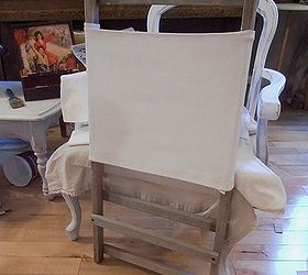vintage beach chair to vintage beach inspired towel rack, diy, repurposing upcycling, woodworking projects, I liked the beachy look of the weathered wood Instead of painting it I sanded it smooth The canvas was pretty ugly so I gave it a few coats of white paint