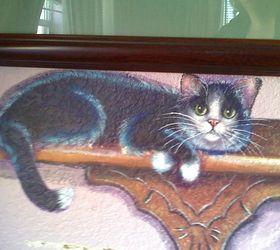repurposed samsonite suitcase to footstool, painted furniture, repurposing upcycling, Cat on the shelf close up