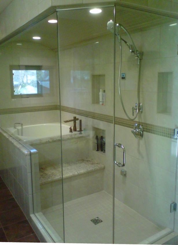 steam shower and tub, bathroom ideas, home improvement
