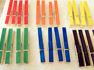 wall photo display clips, crafts, home decor, wall decor, Paint the wood clothespins