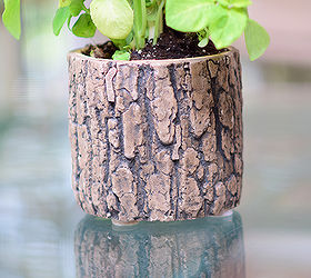 tree trunk birdhouse planter, crafts, gardening