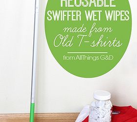 reusable swiffer wet wipes made from old t shirts, cleaning tips, go green, repurposing upcycling