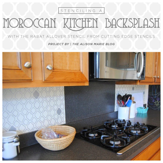 stenciling a moroccan kitchen backsplash, home decor, kitchen backsplash, kitchen design, painting, wall decor