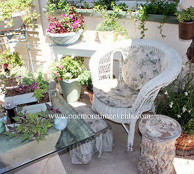 how to design outdoor setting are for little to nothing, outdoor living, Adding things from around the yard to create this seating area