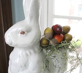 2013 fall home tour at the everyday home, seasonal holiday decor, Even the bunny is getting into the spirit His basket is laden with acorns for a cold winter