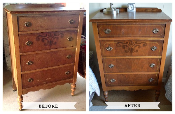 super quick antique dresser restoration, painted furniture, woodworking projects, I didn t even need to refinish the top of the dresser it all turned out great