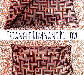 super easy throw pillows, crafts, A large throw pillow made from a triangle shaped fabric remnant