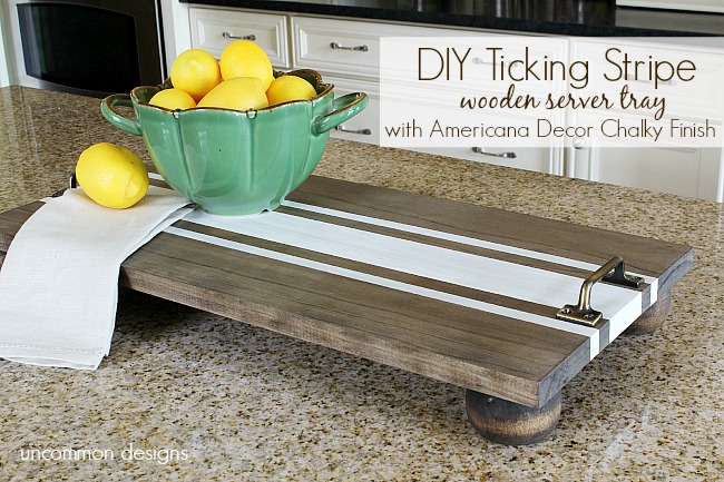 how to make a wooden serving tray with ticking strips, crafts, painted furniture, woodworking projects