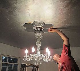 Turn A Wall Mirror into a Gorgeous Ceiling Medallion DIY