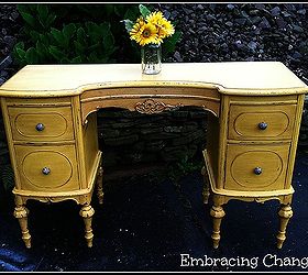 antique vanity makeover, painted furniture, Stop over to see her BEFORE what a difference