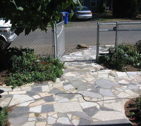 patio walkway and wall in stone brick block and granite, concrete masonry, ponds water features, porches, for those of you who have a hard time picking color combonations with this application you can have them all