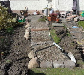 rockery, gardening, landscape, this is the new steps down to the grass