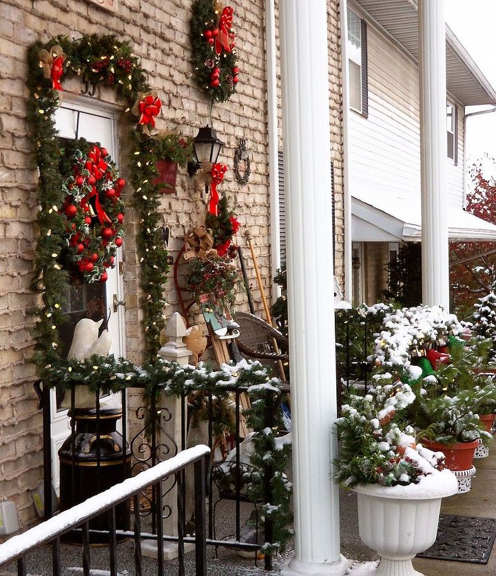 christmas home tour part 1 the outside of our home, christmas decorations, curb appeal, seasonal holiday decor, Our Front Porch