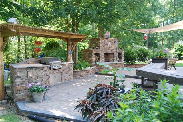 our new outdoor kitchen and fireplace, decks, fireplaces mantels, kitchen design, kitchen island, outdoor living