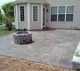 patio fire pit and garden wall build, gardening, outdoor living, patio