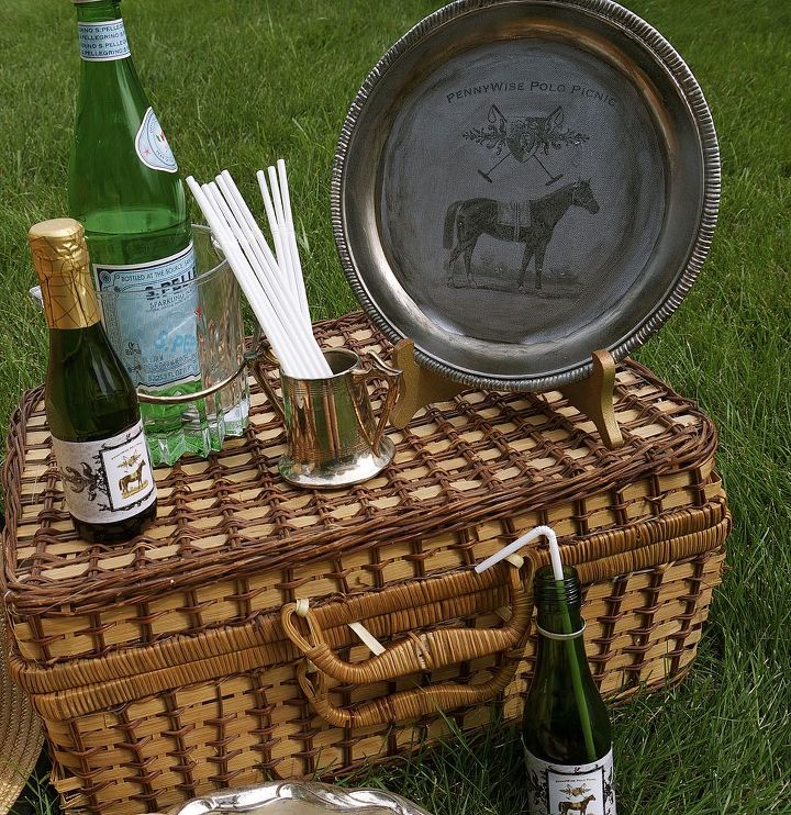 polo picnic with the ponies, outdoor living, a picnic basket does double duty as a makeshift table