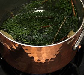 diy non toxic all natural air freshener, cleaning tips, crafts, gardening, mason jars, Here is the cedar balsam and bay leaves simmering The kitchen smells great