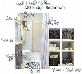 83 bathroom makeover, bathroom ideas, home decor, Cut your budget by paint rather than replacing updating hardware couponing for storage items and decorating with DIY projects Specific purchase details found on the blog