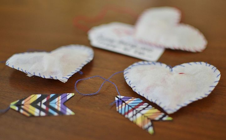 peppermint infusion bags a handmade token for your valentine, crafts, seasonal holiday decor, valentines day ideas, Using scrapbook papers or cardstock papers create paper tags Attach your finished tag to the tail