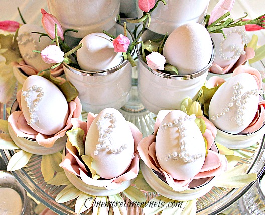 vintage tin spring egg centerpiece, crafts, seasonal holiday decor, Spring Eggs