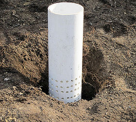raising worms for castings part 2, gardening, homesteading, Set pipe in place backfill