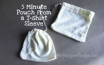 5 Minute Drawstring Pouch From Repurposed T-shirt Sleeves