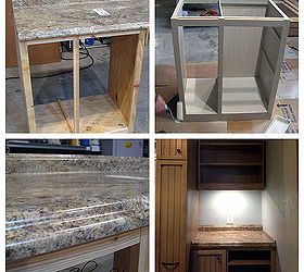 our laundry room cabinets, kitchen cabinets, woodworking projects, This is the folding station with room for two laundry baskets